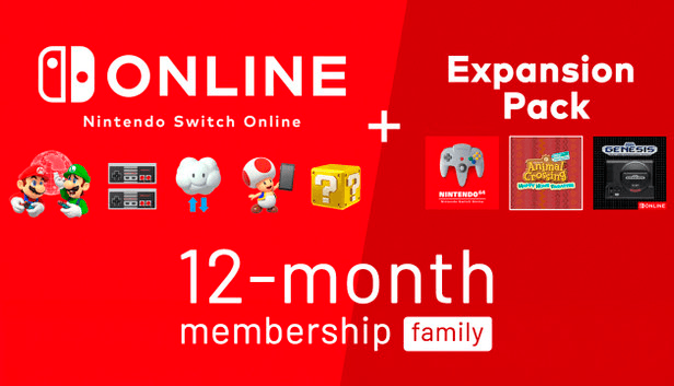 Suscripción familiar de 12 meses + Pack expansión para Nintendo