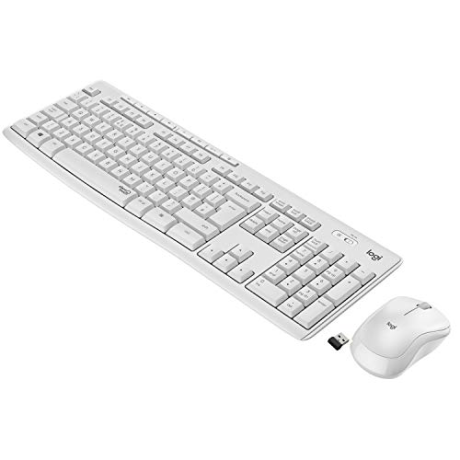 Carátula de Logitech MK295 Combo de Ratón y Teclado Inalámbricos: Tecnología SilentTouch, Teclado Numérico Completo, Botones de Atajos, Receptor Nano USB, 90 % Menos de Ruido, Disposición QWERTY Español - Blanco para PC